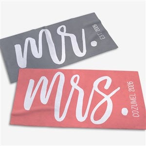 Mr.  Mrs. Personalized 30x60 Beach Towel - 23473