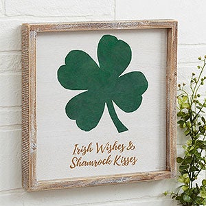 Luck Of The Irish Personalized Whitewashed Barnwood Frame Wall Art- 12