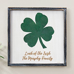 Luck Of The Irish Personalized Blackwashed Barnwood Frame Wall Art- 12