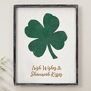 Luck Of The Irish Personalized Blackwashed Barnwood Frame Wall Art- 14