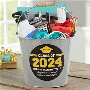 Class Of Personalized Graduation Metal Bucket - Silver - 23521-S