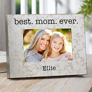I Love Mom 4x6 Galvanized Metal Box Picture Frame - 23543-4x6