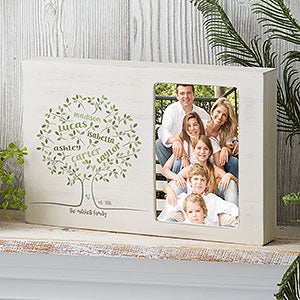 Family Tree Of Life Personalized Whitewashed Off-Set Box Picture Frame - 23550