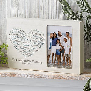 Farmhouse Heart Personalized Whitewashed Off-Set Box Frame - 23552