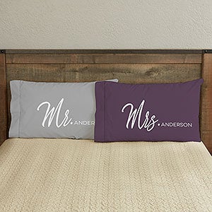 Stamped Elegance Wedding Personalized Full Color Pillowcase Set - 23554-F