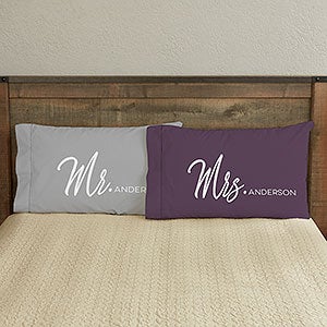 Stamped Elegance Wedding Personalized 20" x 40" King Pillowcase Set - 23554-K