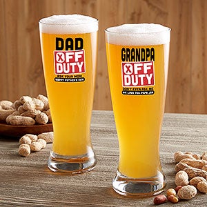 Off Duty Fathers Day Personalized Pilsner Glass - 23564-P