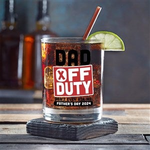Off Duty Fathers Day Personalized Whiskey Glass - 23564-D