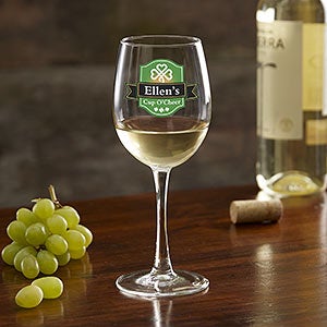 Cup O Cheer Personalized Irish White Wine Glass - 23570-W