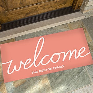 Hello & Welcome Personalized Oversized Doormat- 24x48 - 23572-O