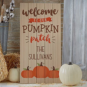 Pumpkin Patch Personalized Standing Wood Sign - 23582