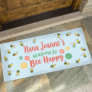 Reasons to Bee Happy 24x48 Personalized Doormat - 23585-O