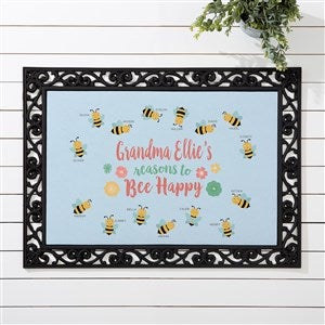 Reasons to Bee Happy 18x27 Personalized Doormat - 23585