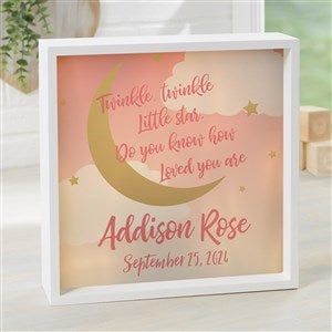 Beyond The Moon Personalized Ivory 10x10 LED Light Shadow Box - 23589-I-10x10