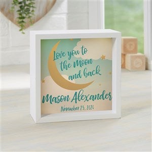 Beyond The Moon Personalized Ivory LED Light Shadow Box- 6x 6 - 23589-I-6x6