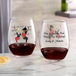 Birthday Wine Lover Personalized Stemless Wine Glass - 23611-S