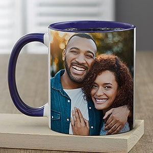 Romantic Photo Personalized Coffee Mug 11 oz.- Blue - 23617-BL