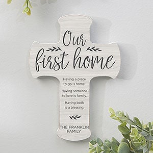 Our First Home Personalized Wall Cross - 5x7 - 23631-S