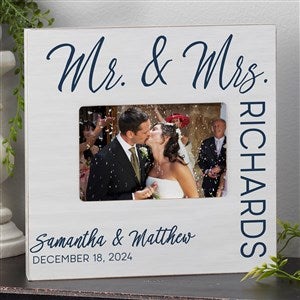 Stamped Elegance Personalized Wedding Horizontal Box Picture Frame - 23638-H