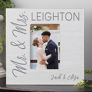 Stamped Elegance Personalized Wedding Vertical Box Picture Frame - 23638-V