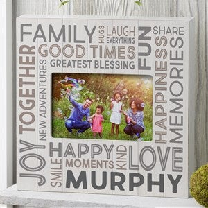 Family Word Art Personalized Horizontal Box Picture Frame - 23639-H