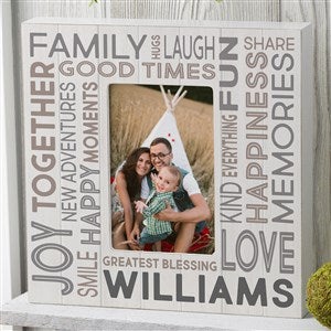 Family Word Art Personalized Vertical Box Picture Frame - 23639-V