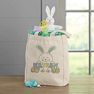 Easter Bunny Personalized 14 x 10 Canvas Tote Bag - 23654-S