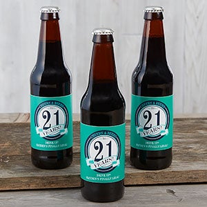 Cheers & Beers Personalized Beer Bottle Labels- Set of 6 - 23660-B