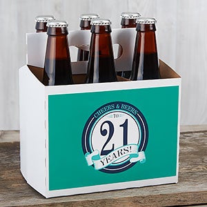 Cheers & Beers Personalized Beer Bottle Carrier - 23660-C