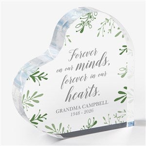 Botanical Memorial Personalized Colored Heart Keepsake - 23683