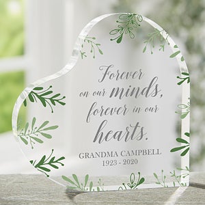 Botanical Memorial Personalized Colored Heart Keepsake - 23683