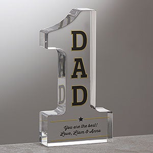 #1 Dad Personalized Colored Keepsake Award - 23691