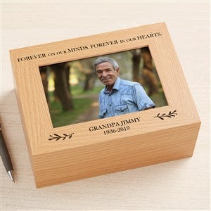 Botanical Memorial Engraved Memorial Photo Keepsake Box - 23694