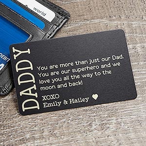 I Love You Dad Engraved Metal Wallet Card - 23722