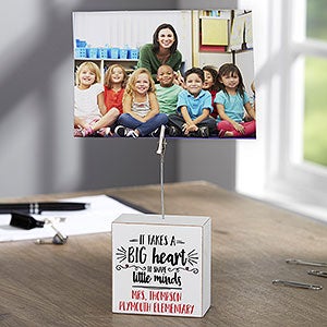 It Takes A Big Heart Personalized Photo Clip Holder Block - 23730