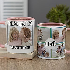 Love Photo Collage Personalized Pink Coffee Mug For Him - 23738-P