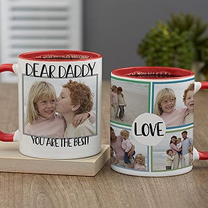 Love Photo Collage Personalized Red Coffee Mug For Him - 23738-R