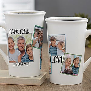 Love Photo Collage Personalized Latte Mug For Him - 23738-U