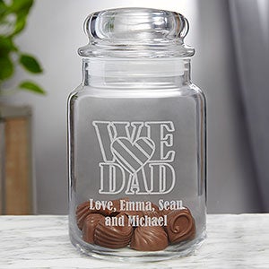 We Love... Engraved Glass Treat Jar - 2374-N