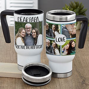 Love Photo Collage Personalized 14 oz. Commuter Travel Mug For Him - 23740