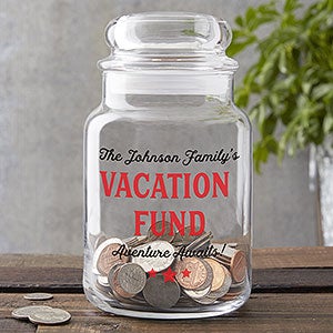 Vacation Fund Personalized Glass Money Jar - 23742