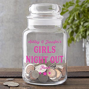 Night Out Personalized Glass Money Jar - 23746