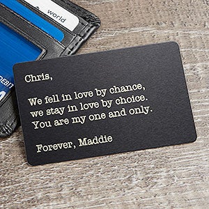 The One I Love Personalized Metal Wallet Card - 23751