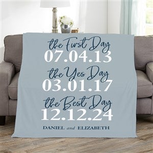 The Best Day Personalized 50x60 Fleece Wedding Blanket - 23754