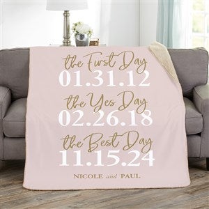 The Best Day Personalized 50x60 Sherpa Wedding Blanket - 23754-S