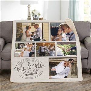 Stamped Elegance Personalized 50x60 Sherpa Photo Blanket - 23756-S