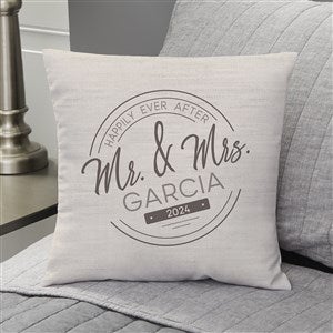 Stamped Elegance Wedding Personalized 14" Throw Pillow - 23757-S