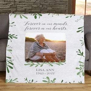 Botanical Memorial Personalized 50x60 Lightweight Fleece Photo Blanket - 23758-LF