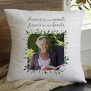 Botanical Memorial Personalized Photo 18 Throw Pillow - 23759-L