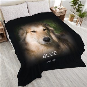 Pet Memorial Personalized 90x108 Plush King Fleece Photo Blanket - 23760-K